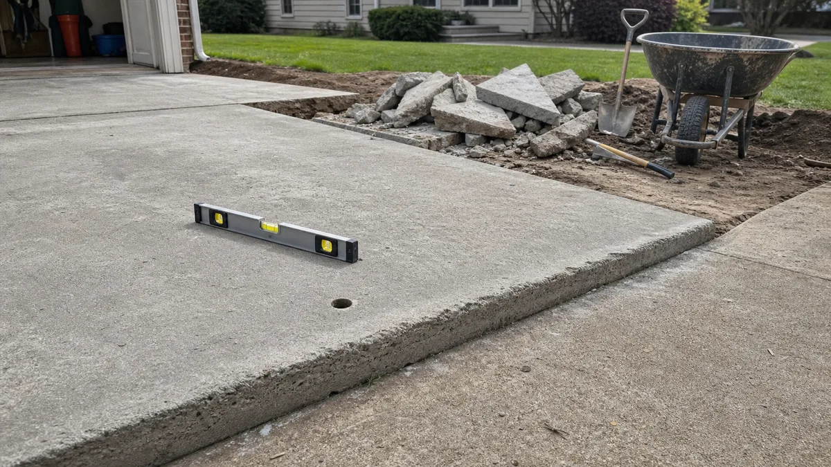 Concrete leveling cost comparison between leveling and replacement